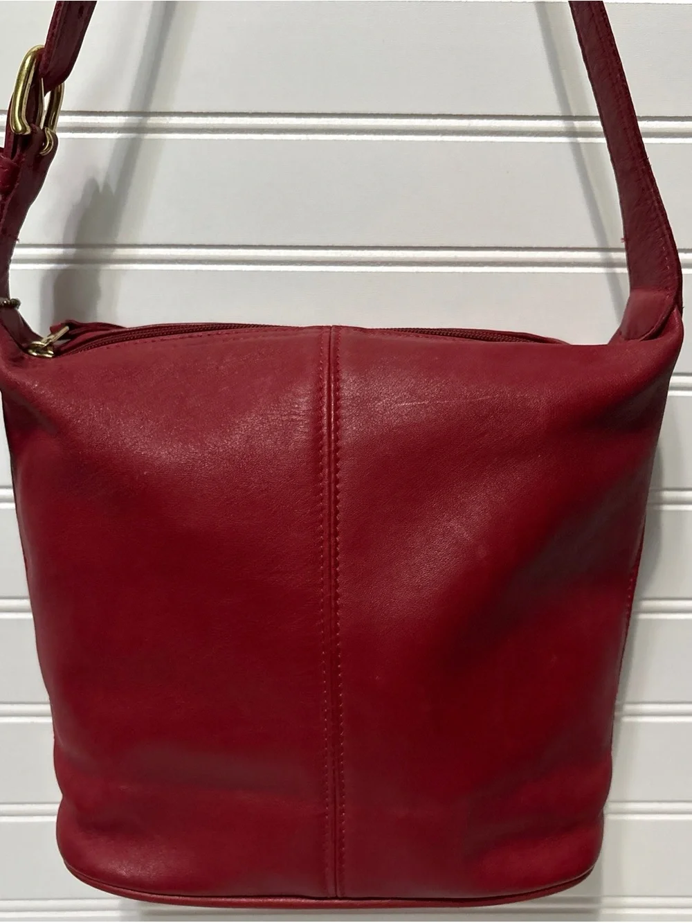 COACH Vintage Red Soft Leather Soho Slouchy Hobo Bucket Shoulder Bag Tote 4148